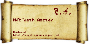 Németh Aszter névjegykártya
